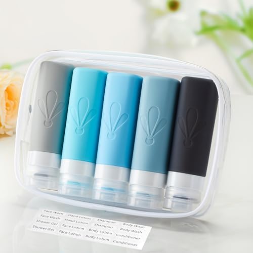 INSFIT Travel Bottles for Toiletries, TSA Approved 3oz Travel Size Toiletries, BPA Free Leak Proof Squeezable Silicone Tubes Travel Essentials for Shampoo Conditioner Lotion Soap - Image 5