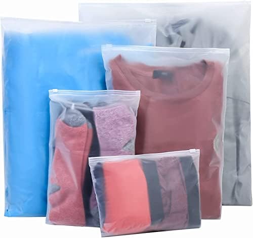 20 Pcs Travel Storage Bags, Clothes Packaging, Reusable Plastic Ziplock, Frosted Waterproof Resealable Clothing Zipper Pouch for Shoes Cosmetics Storage by Siyurongg