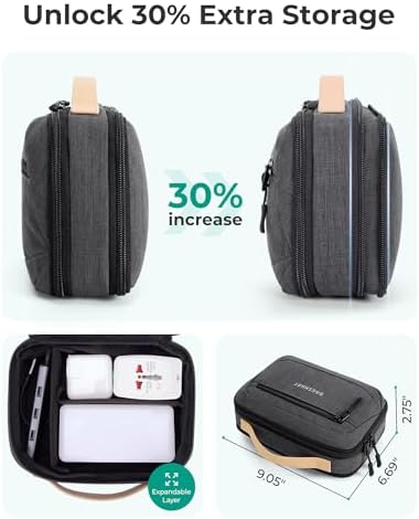 BAGSMART Electronics Organizer Travel Case, Cord Organizer Travel Cable Bag for Tech Accessories(Gray) - Image 2