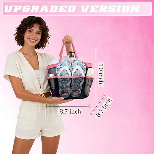 Mesh Shower Caddy Portable - 9 Pockets for College Dorm Room Essential - Image 3