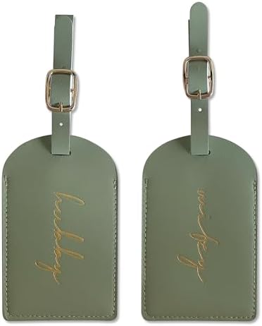 Mr&Mrs Gifts Honeymoon Essentials Mr and Mrs Luggage Tags Travel ID,Green by MrMrsGifts