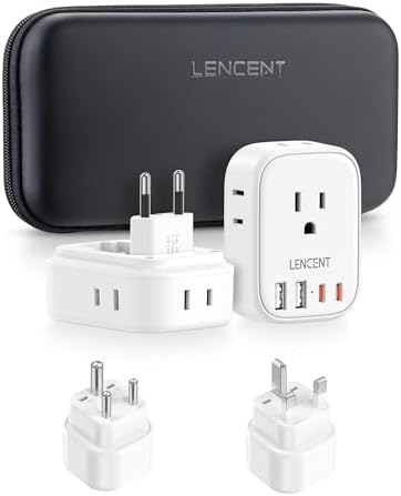 LENCENT Type C and Type D G Universal Travel Adapter Kit International Plug by LENCENT