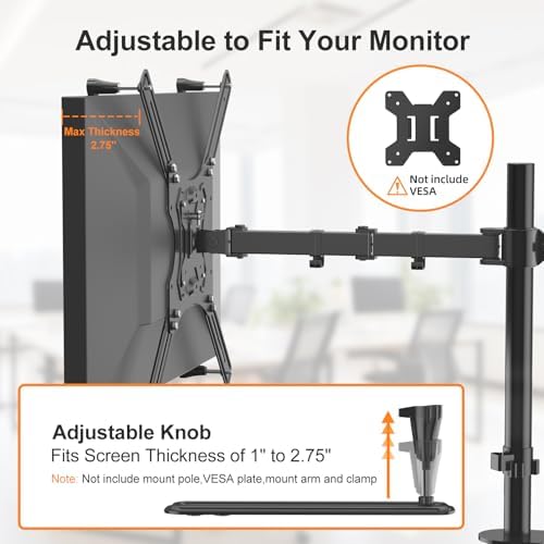 suptek Universal VESA Mount Bracket Adapter Monitor Arm Mounting Kit for 17 to 32 inch Monitor Screen - Image 4