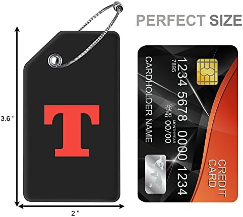 Gostwo 2 Pack Silicone Initial Luggage Tags for Suitcases Travel Essentials - Image 4