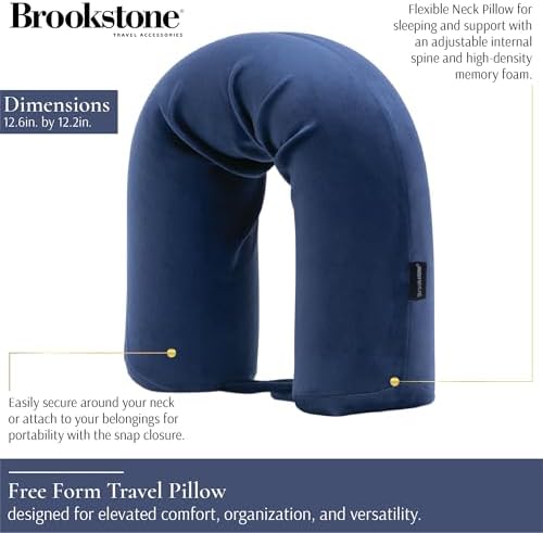 Brookstone Free Form Travel Pillow Lightweight Flexible Memory Foam Pillow - Image 2