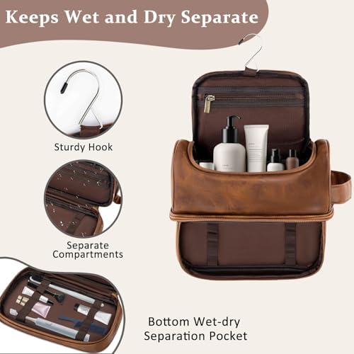 Personalized Gifts PU Leather Travel Toiletry Shaving Bag for Men - Image 5
