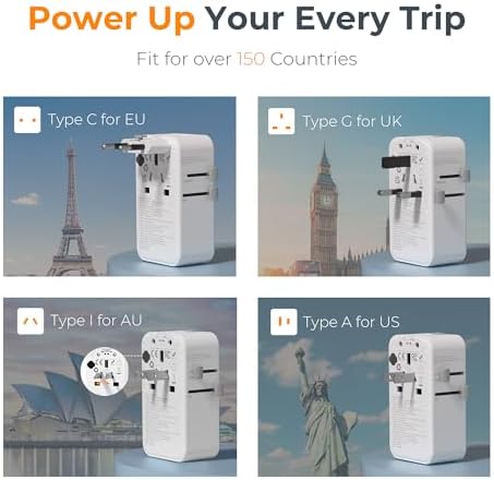 TESSAN Universal Travel Adapter 70W, Type C G A I - Image 2