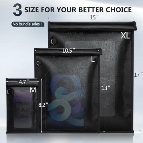 Simket Large Faraday Bags for Laptop(17 x 15 inches) Signal Blocking Faraday Cage, Cell Phone Signal Blocker, Anti-Tracking RFID Faraday Pouch, Blocking All Tpye of Signal Bag - Image 5