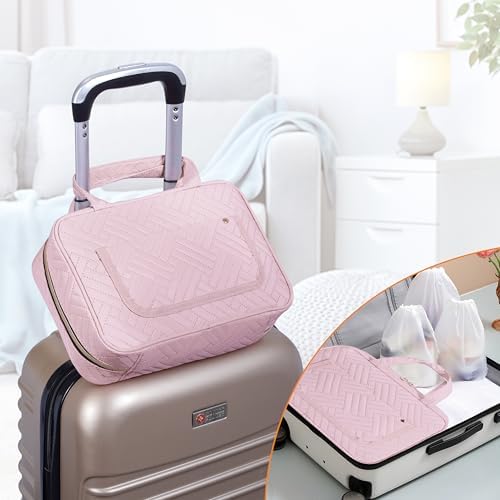 Hanging Toiletry Bag for Women Cosmetic Toiletries Travel Bag,Pink - Image 6