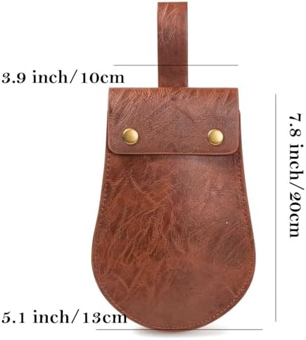 Leather Belt Pouch Medieval Vintage Renaissance Viking LARP Cosplay Costumes Drawstring Coin Purse Phone Holder Waist Bag (Half-Brown) - Image 5