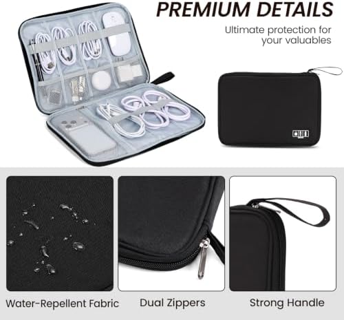 Large Electronics Organizer Travel Case, Slim Tech Accessories Bag - Image 4
