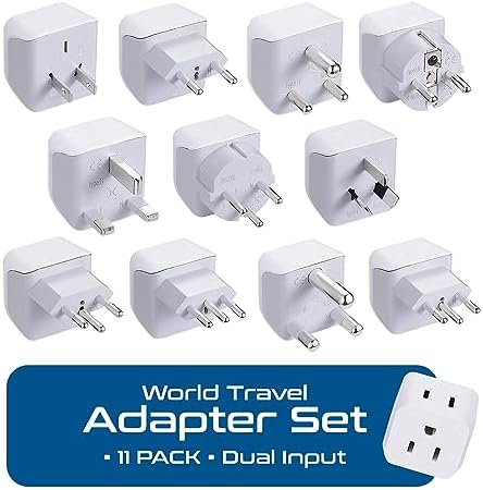 Ceptics World Travel Adapter Set - 2 in 1 USA to Europe, Asia, Africa, India, Japan, Australia, Brazil, China, Israel and more - 11 Pack - Safe Grounded - Works with Cell phones, Laptops, Chargers - Image 3