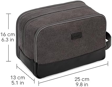 WANDF Travel Toiletry Bag for Men, Canvas Shaving Dopp Kit - Image 6
