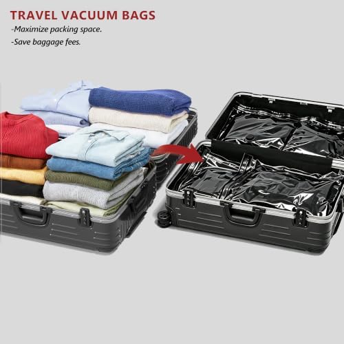 Travel Vacuum Bags for Clothing with Cordless Pump 21 Combo, Black - Image 2