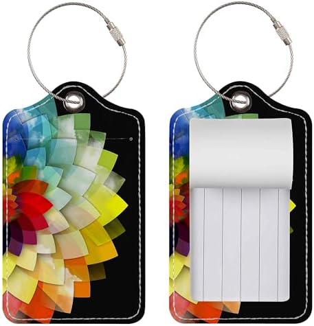Chelmon 2 Pack Cute PU Leather Luggage Tags for Suitcases,Travel Essentials - Image 2