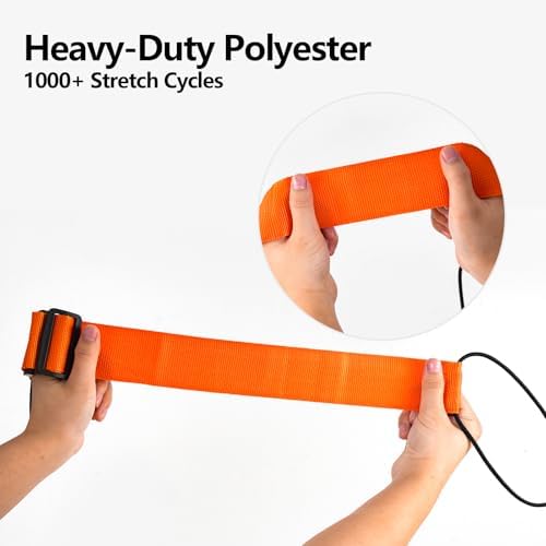 BILIONE Adjustable Luggage Connector Straps for Suitcases 4-Pack (Orange) - Image 4
