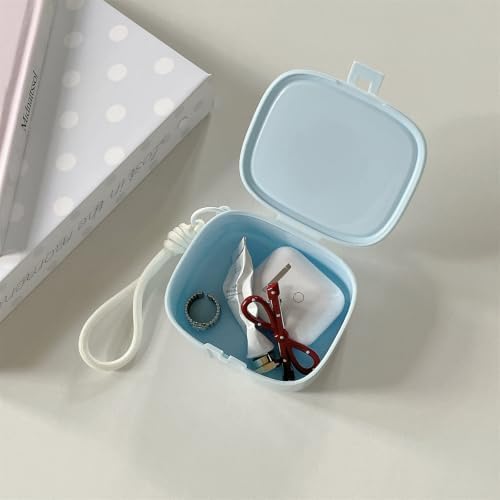 Shockproof EDC Travel Case for Bluetooth Headphones, Multi-Functional PP Hard Shell Pouch Organizer with Carabiner Keychain & Kickstand, Portable Mini Coin Purse for Earphones Cables Cosmetics - Image 6