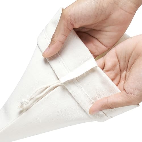 Heavy Duty Cotton Drawstring Bags 4-Pack - 270 GSM Thick Cloth Pouches for Gifts, Travel, Dice, Jewelry, Laundry - Double Drawstring (Natural Beige, 8 x 10 Inches) - Image 4
