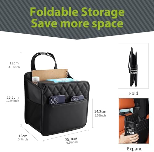 FrgKbTm Car Seat Back Organizer, Waterproof Car Backseat Organizer with Cup Holders Large Capacity Hanging Car Storage Bag for Phones Documents Cups Bottle Travel Compatible with Most Vehicles - Image 6