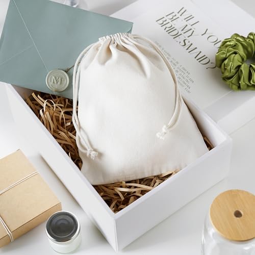 Heavy Duty Cotton Drawstring Bags 4-Pack - 270 GSM Thick Cloth Pouches for Gifts, Travel, Dice, Jewelry, Laundry - Double Drawstring (Natural Beige, 7 x 9 Inches) - Image 2