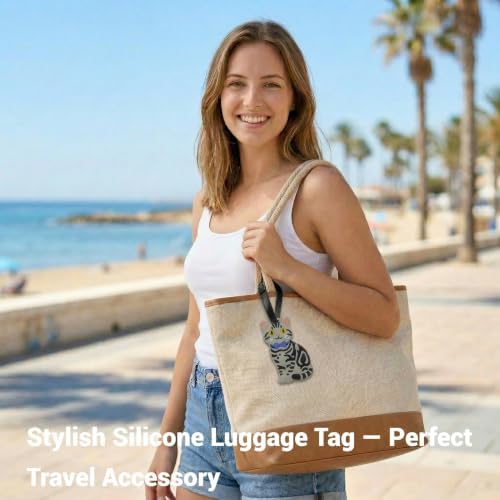 Luggage Tags for Suitcases, American Shorthair Cat Oval Silicone Bag ID Tag - Image 6