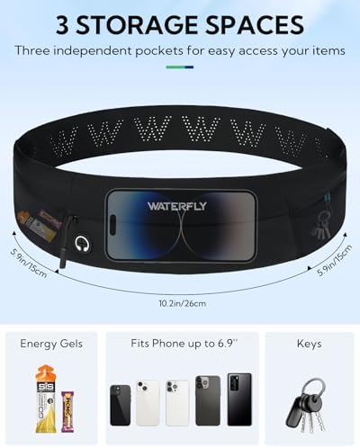 WATERFLY Running Belt Fanny Pack: Slim Lightweight Waist Bag for Runners - Image 4