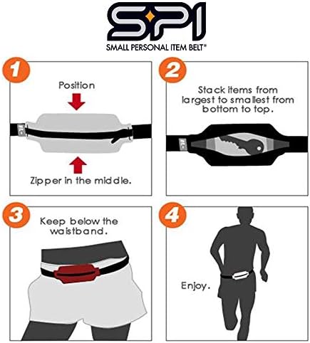 SPIbelt Running Belt Original for Women Men, Phone Holder for Running, Running Fanny Pack, Holder for Phone, Running Waist Pack, Adjustable Waist, [Fits All Phones]. Black with Turquoise Zipper - Image 5