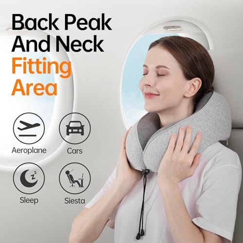 Travel Pillows for Airplanes,100% Pure Memory Foam Travel Neck Pillow - Image 2