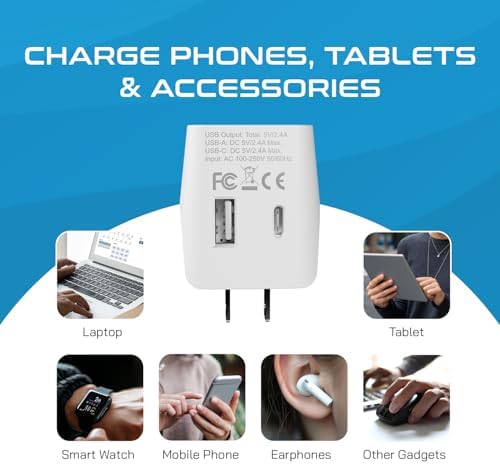 Ceptics Japan, Philippines Travel Adapter Plug with USB-A + USB-C - Usa Input - Type A - Ultra Compact (CTU-6) - Perfect for Cell Phones, Laptops, Camera Chargers - Image 6