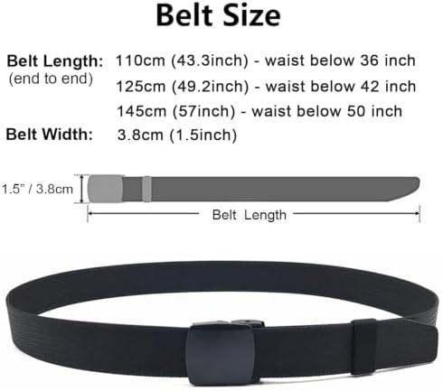 WYuZe Men Nylon Web Belt No Metal Lightweight Military Tactical Hiking Belt - Image 5