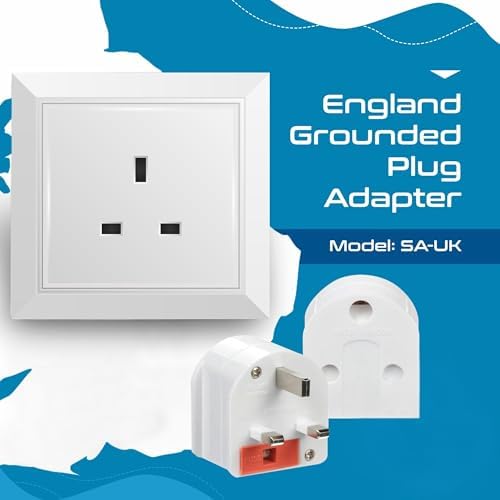 Ceptics GP-SA-UK South Africa to UK Grounded Plug Adapter (250V - Max 13A), White - Image 4