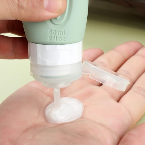 Mrsdry Travel Bottles for Toiletries, Tsa Approved 2oz Travel size Bottles, BPA Free Leak Proof Travels Toiletry Containers, Traveler Accessories with Toiletry Bag for Shampoo Liquid (4 Pack) - Image 4