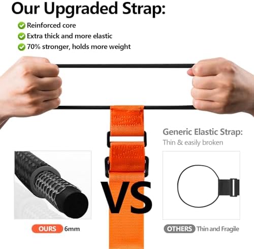 BILIONE Adjustable Luggage Connector Straps for Suitcases 4-Pack (Orange) - Image 5