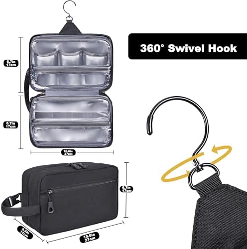 Hanging Toiletry Shower Bag, Mens Hygiene Bag for Travel Gym Business - Image 4
