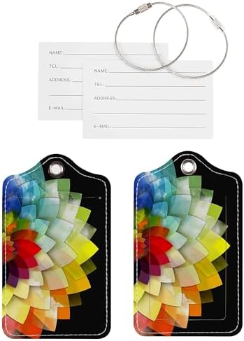 Chelmon 2 Pack Cute PU Leather Luggage Tags for Suitcases,Travel Essentials - Image 3