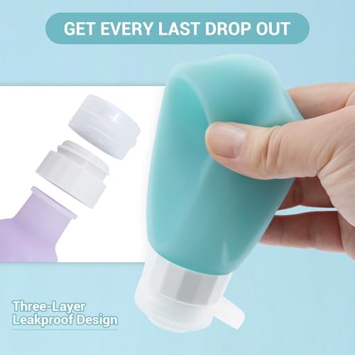 Travel Bottles Leak Proof,3 oz TSA Approved Silicone Squeezable, Refillable Containers Set for Toiletries Shampoo Conditioner Lotion - Image 5