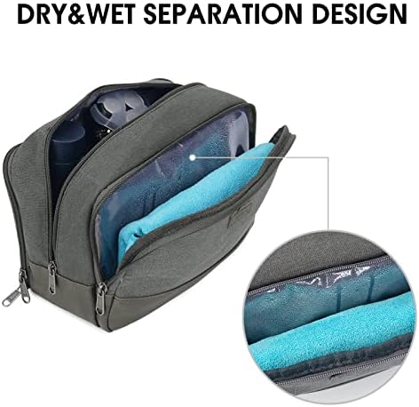 WANDF Travel Toiletry Bag for Men, Canvas Shaving Dopp Kit - Image 2