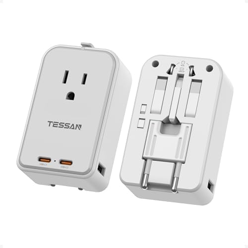 TESSAN Universal Travel Adapter PD 45W, 1 Pack by TESSAN