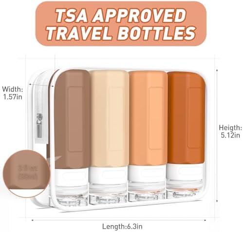 Redfly Travel Bottles for Toiletries 3oz, Silicone Travel Size Containers - Image 5