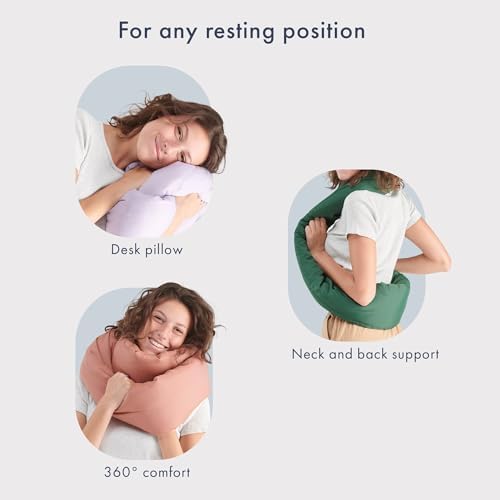 Huzi Infinity Pillow - Home Travel Soft Neck Scarf Support Sleep (Terracotta) - Image 5