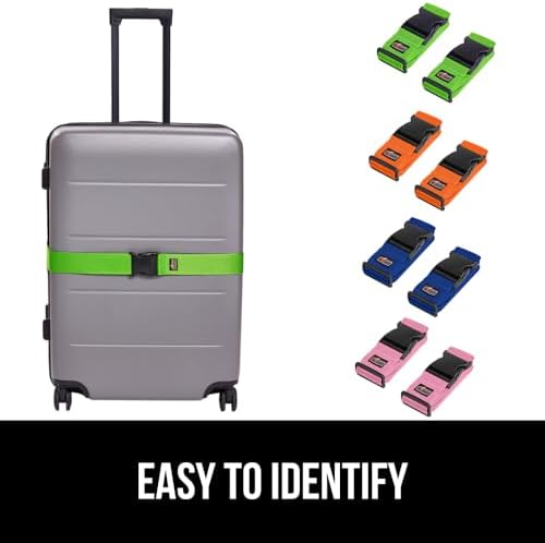 GORILLA GRIP Heavy Duty Luggage Straps for Suitcase, 8 Pack, Multicolor - Image 4