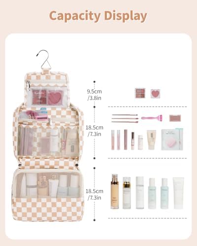 Narwey Hanging Travel Toiletry Bag for Women, Travel Makeup Organizer Bag - Image 4