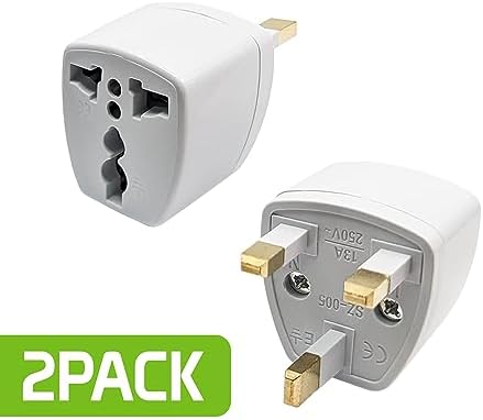Cellet Universal Travel Adapter: Seamless Plug Conversion for International Travelers AC Wall Power Adapter to Convert China, UK, AU, EU & Other Plugs to US Plug (2PACK) (Type-G (UK HK)) - Image 3