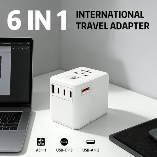 EP 85W Universal Travel Adapter, International Power Adapter with 3 USB-C & 2 USB-A Ports, Worldwide Plug Adaptor Wall Charger, Travel Essentials for US/CA/EU/UK/AU/JP ＆ 150+ Countries (Type C/G/A/I) - Image 4