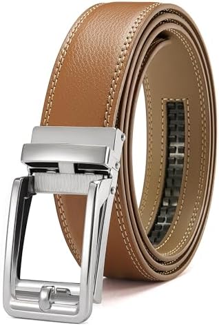 CHAOREN Click Belt Men - 1 3/8" Leather Ratchet Belt for Dress Casual by CHAOREN