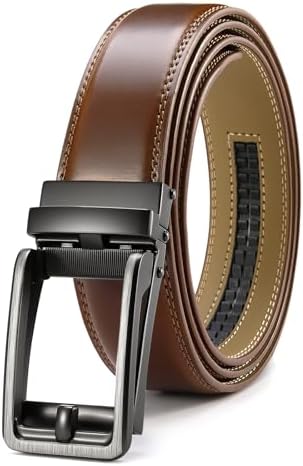CHAOREN Click Belt Men - 1 3/8" Leather Ratchet Belt for Dress Casual by CHAOREN