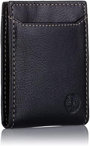 Timberland Men's Slim Leather Minimalist Front Pocket Credit Card Holder Wallet,Black II (Money Clip), One Size - Image 4