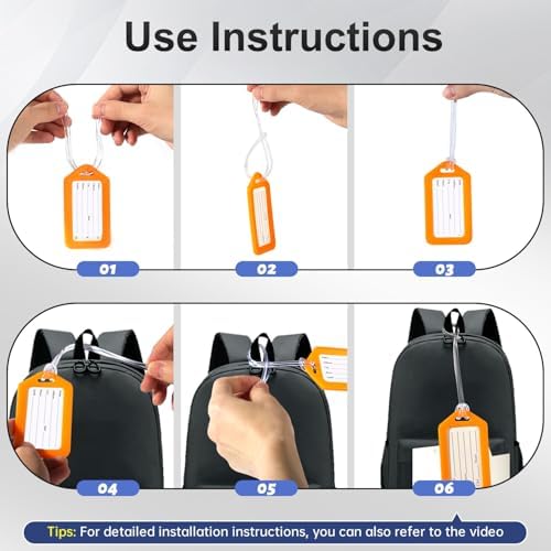 18 Pack Luggage Tag Bright Luggage Tags for Suitcases Bag Tags Name Tags for Kids Travel Accessories Must Haves by Sodsay (Purple) - Image 5