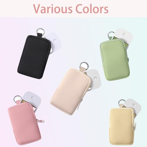 uekeboag 2Pcs Small Soft Neoprene Pouch with Zipper(Black and Pale Pink) - Image 3