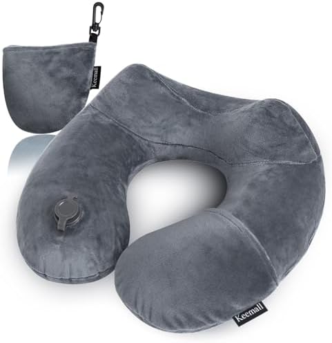 Keemall Inflatable Neck & Shoulder Travel Pillow for Airplane Naps by Keemall